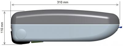Mittel-Armlehne ABS lackiert-Leder • MLC310-S86L10 silber-schwarz (X-Change)