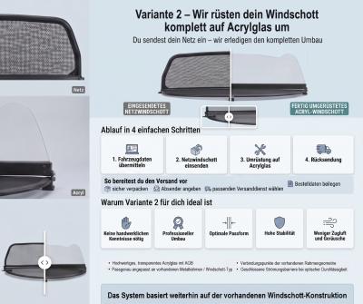 Variant 2 - WE CONVERT YOUR MESH WIND DEFLECTOR TO ACRYLIC GLASS